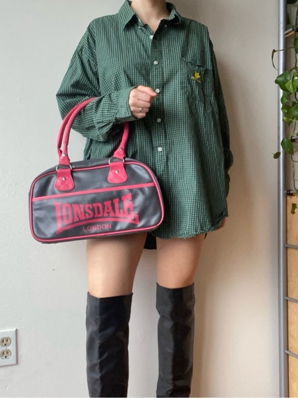 Lonsdale London Y2K bag pink and grey